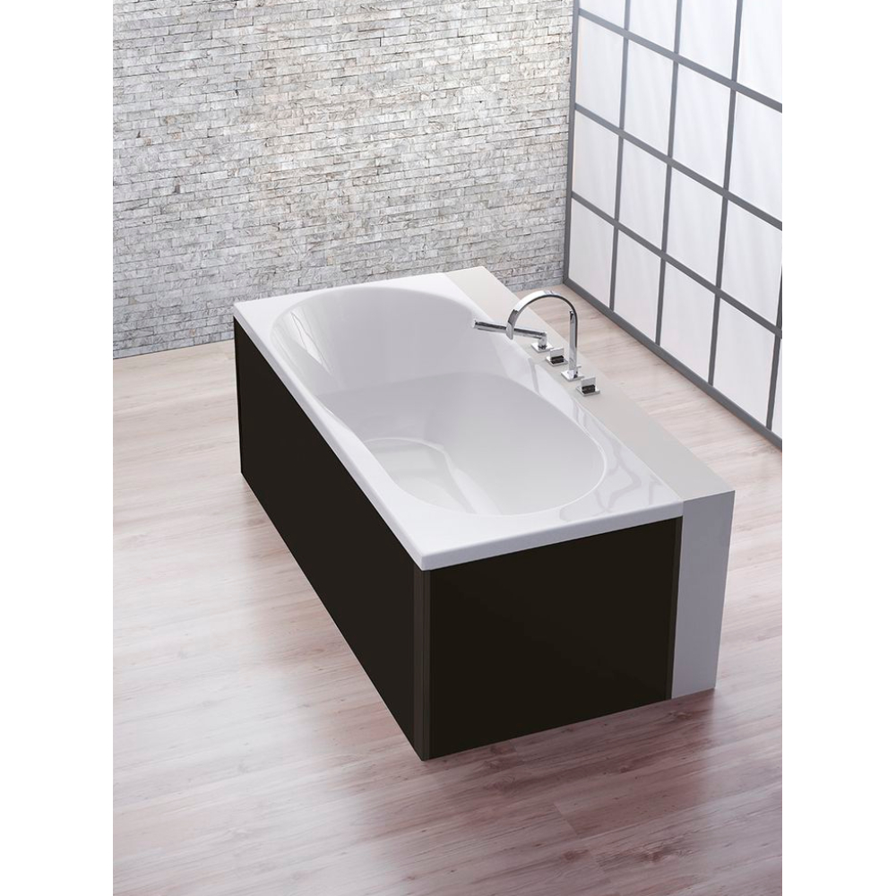 FORMAT Design Glasverkleidung zu Duowanne 190x90cm, sw, für Vorwand