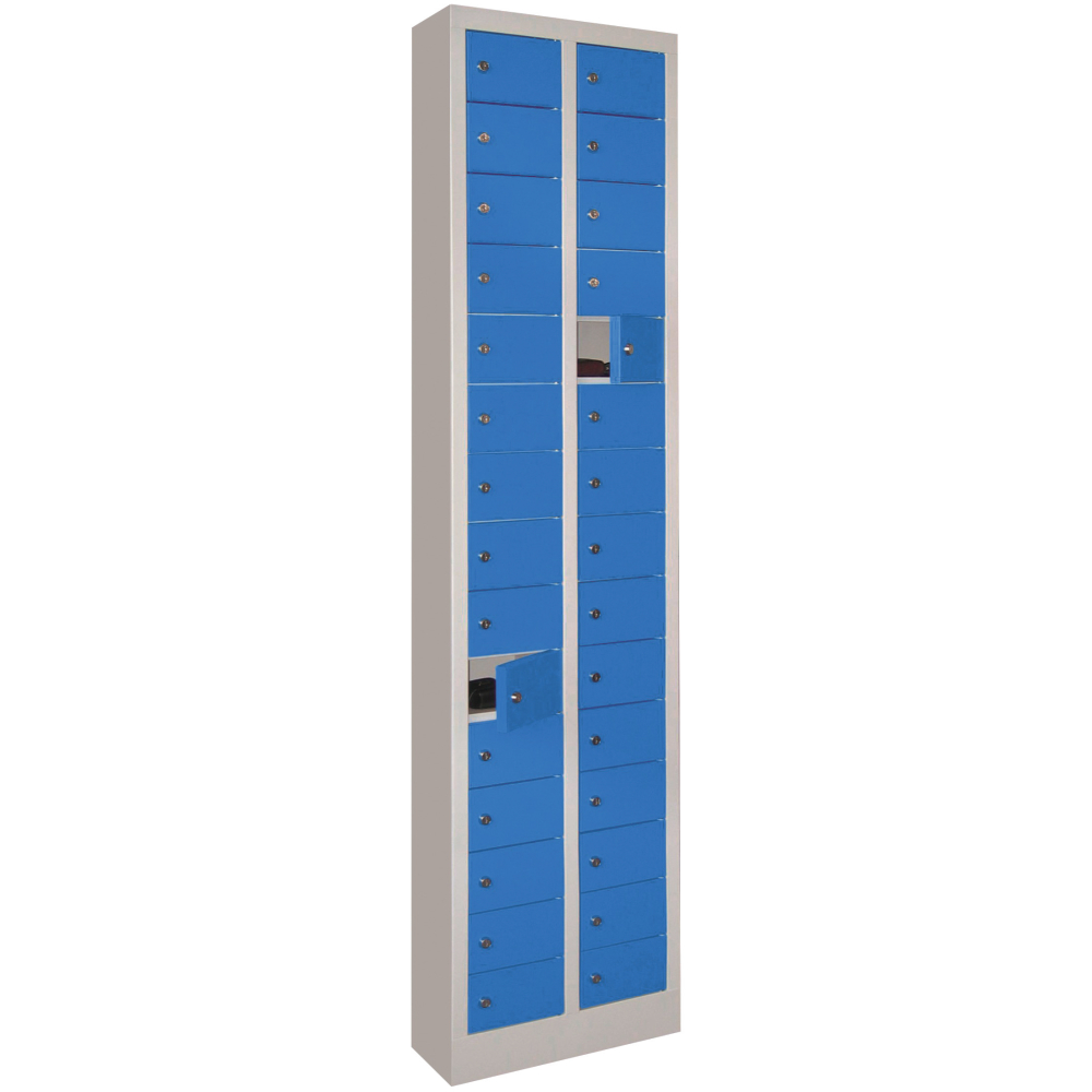 Kleinfachschr. 30 Fächer Türen glatt, 7035