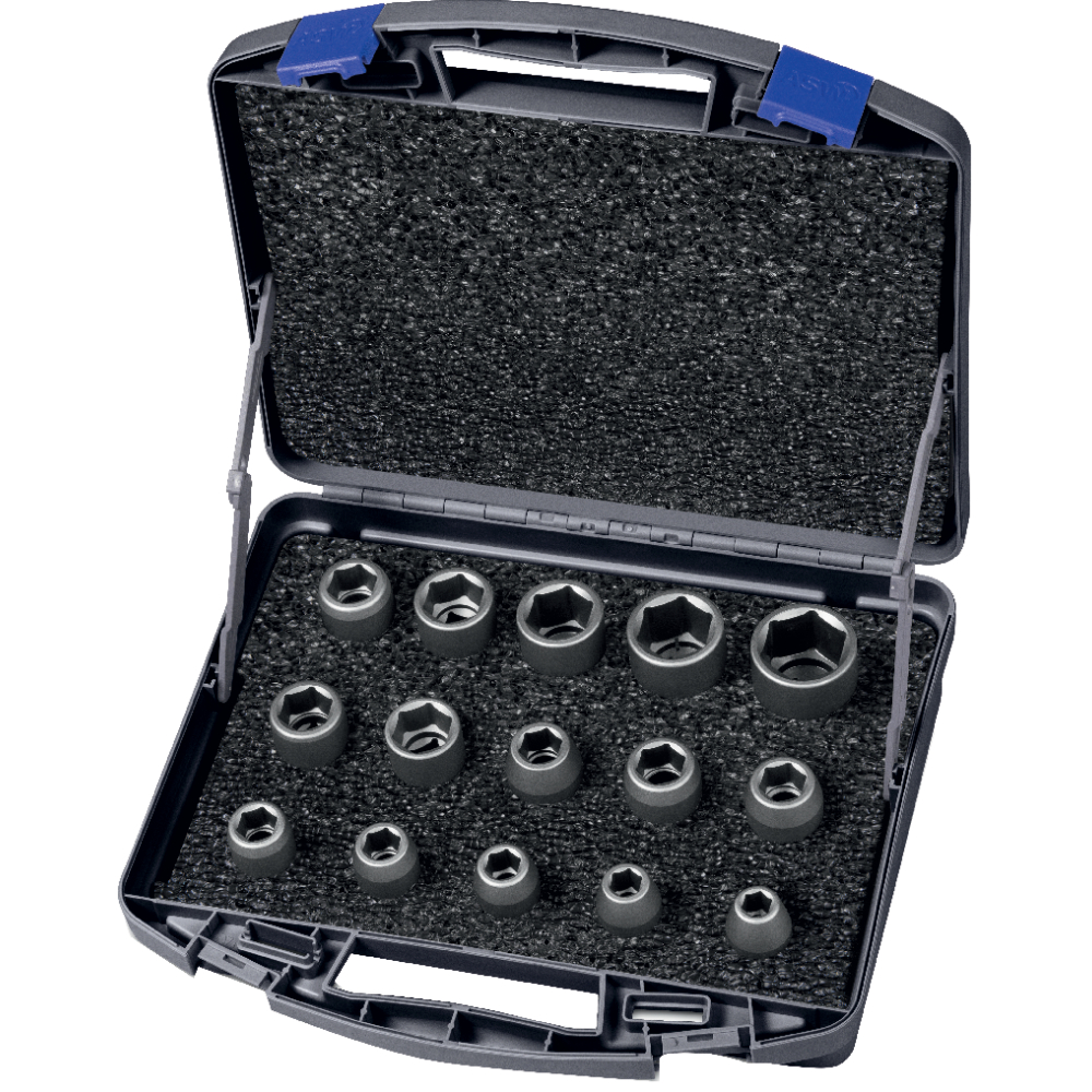 Kraft- Steckschlüssel-Satz 1/2" 15-teilig ASW