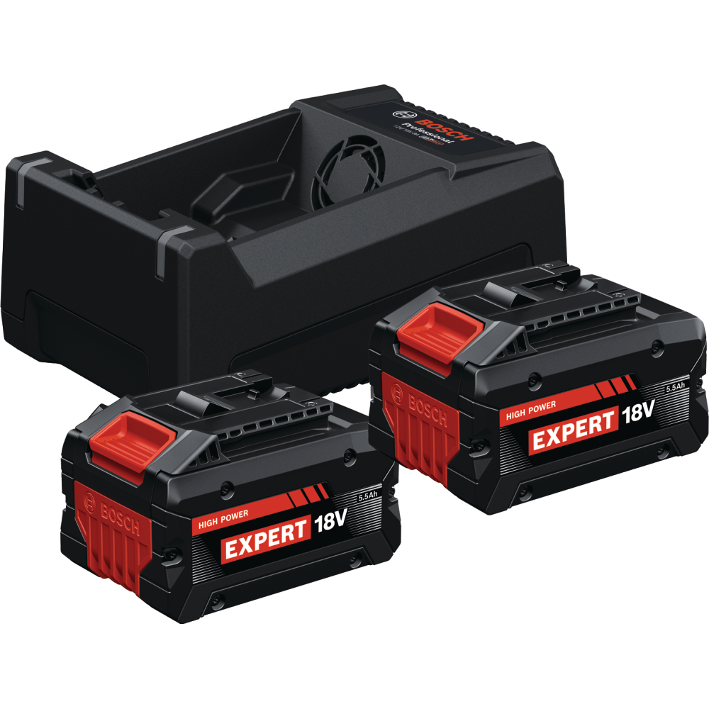 Bosch Akku-Starter-Set Expert 18V 2x Akku 5,5Ah + GAL 12V/18V-80