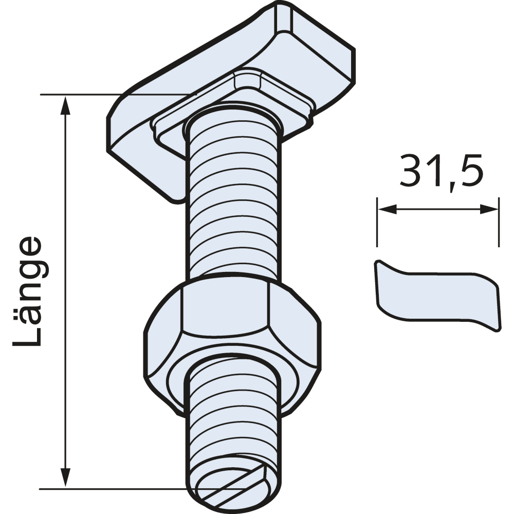 Halfenschraube HS 38/17 M16x50 GV 3000021108
