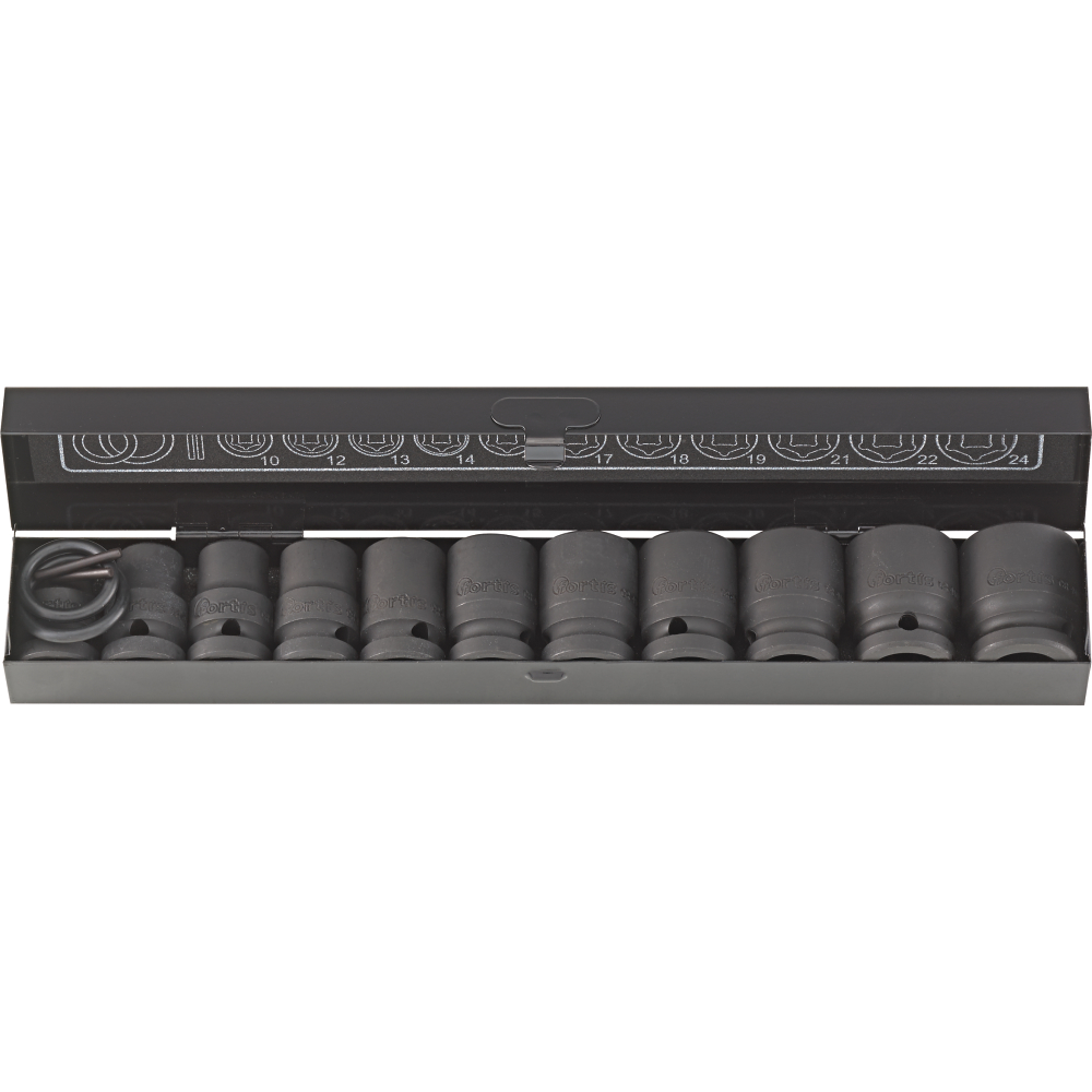 FORTIS Kraft- Steckschlüssel-Satz 1/2" 15-teilig