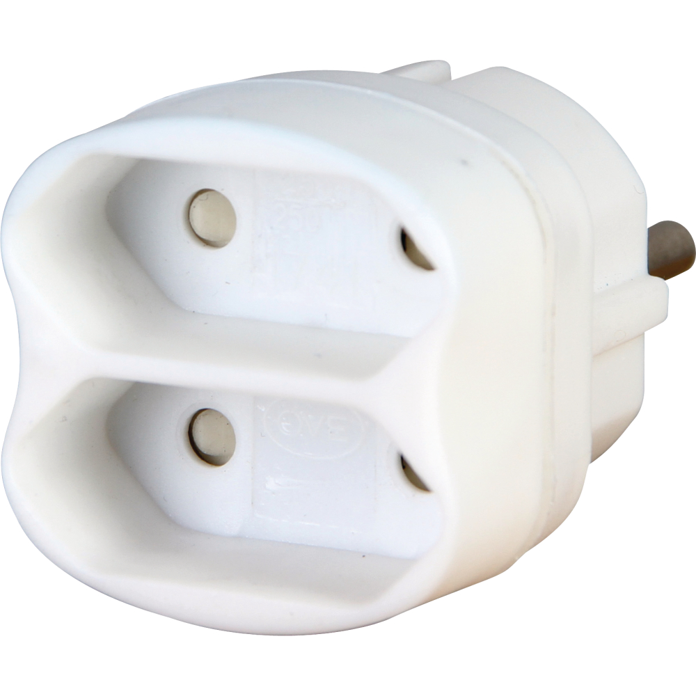 Euro-Adapter 2 Europa- Stecker arktis-weiß