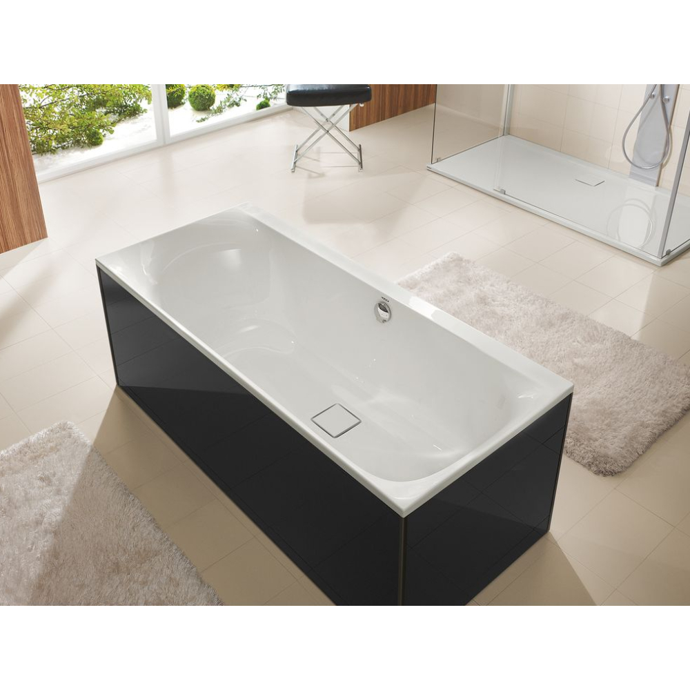 FORMAT Design Glasverkleidung zu Duowanne 190x90cm, sw, freistehend