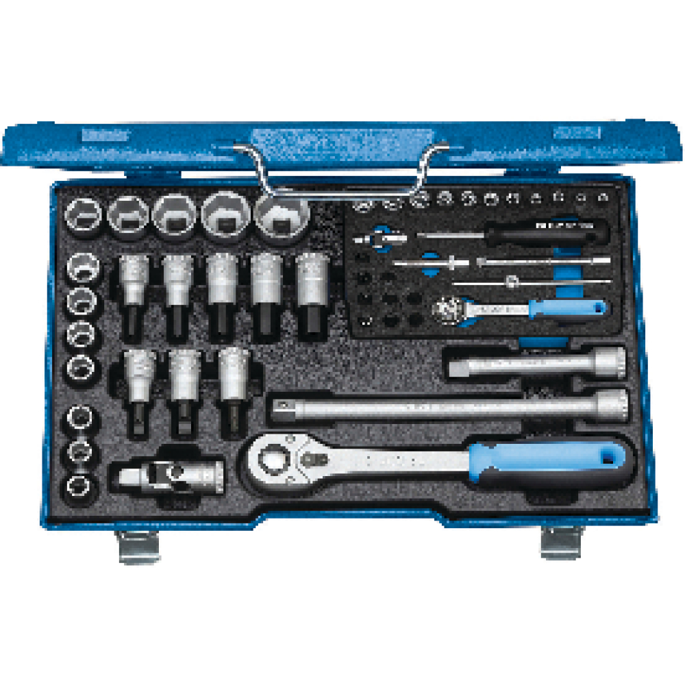 GEDORE Steckschlüssel-Garnitur 1/4" und 1/2", Nr. 19 V20U-10 50-teilig