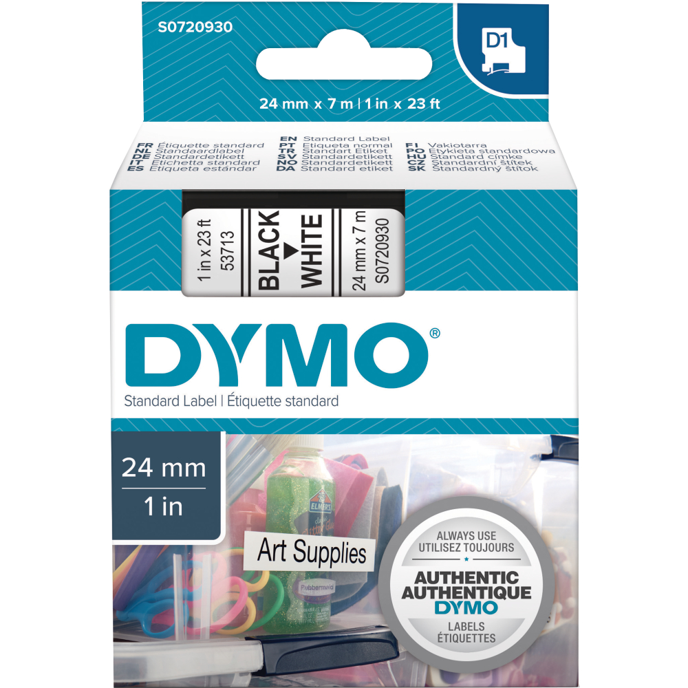 Schriftband D1 53713 schwarz/weiß 24mmx7m DYMO