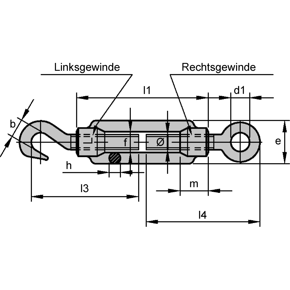 Spannschlösser ähnlich DIN 1480 A4