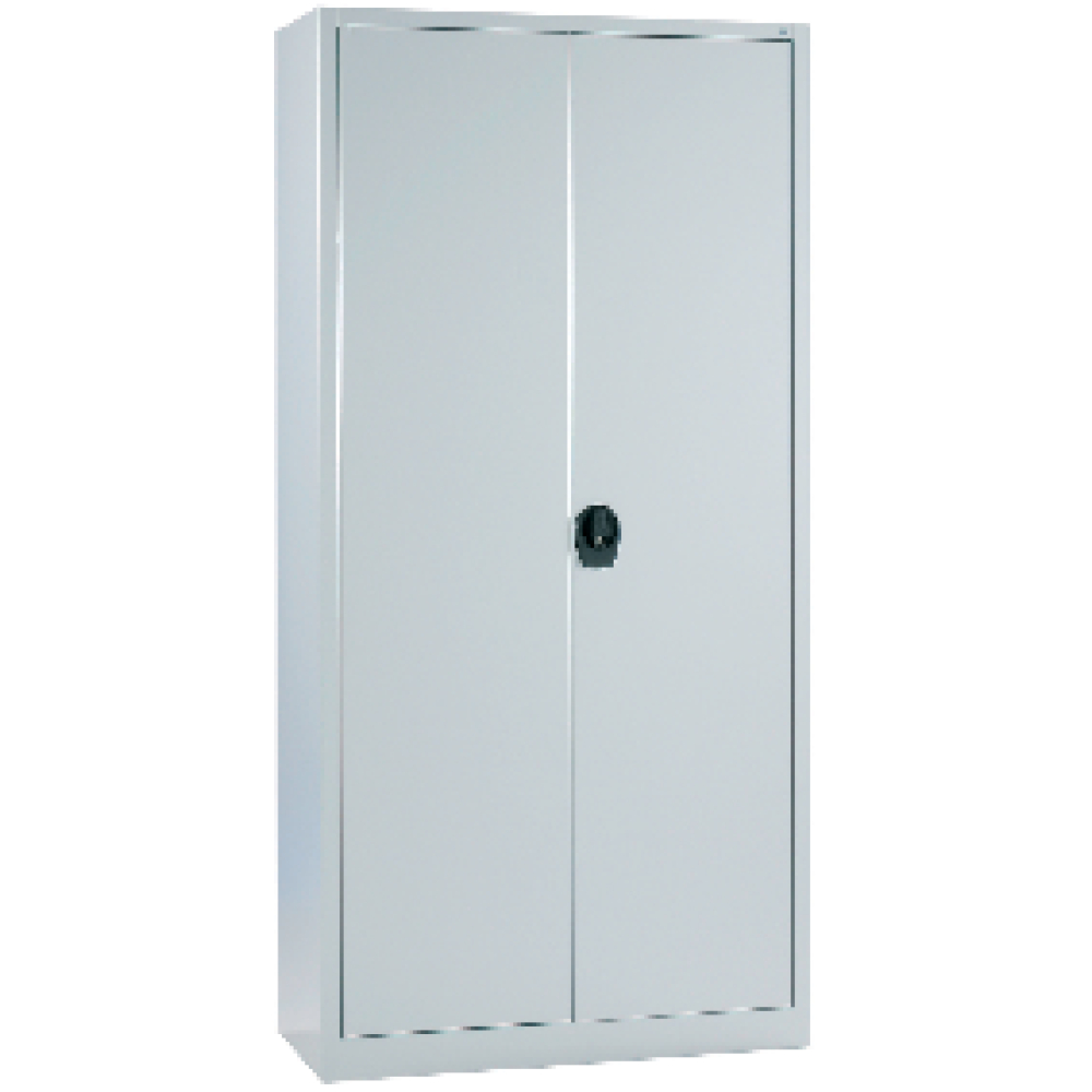 Flügeltürenschrank B935xT400xH1950 mm RAL 7035 4 Fachböden Tragkraft 50kg CP