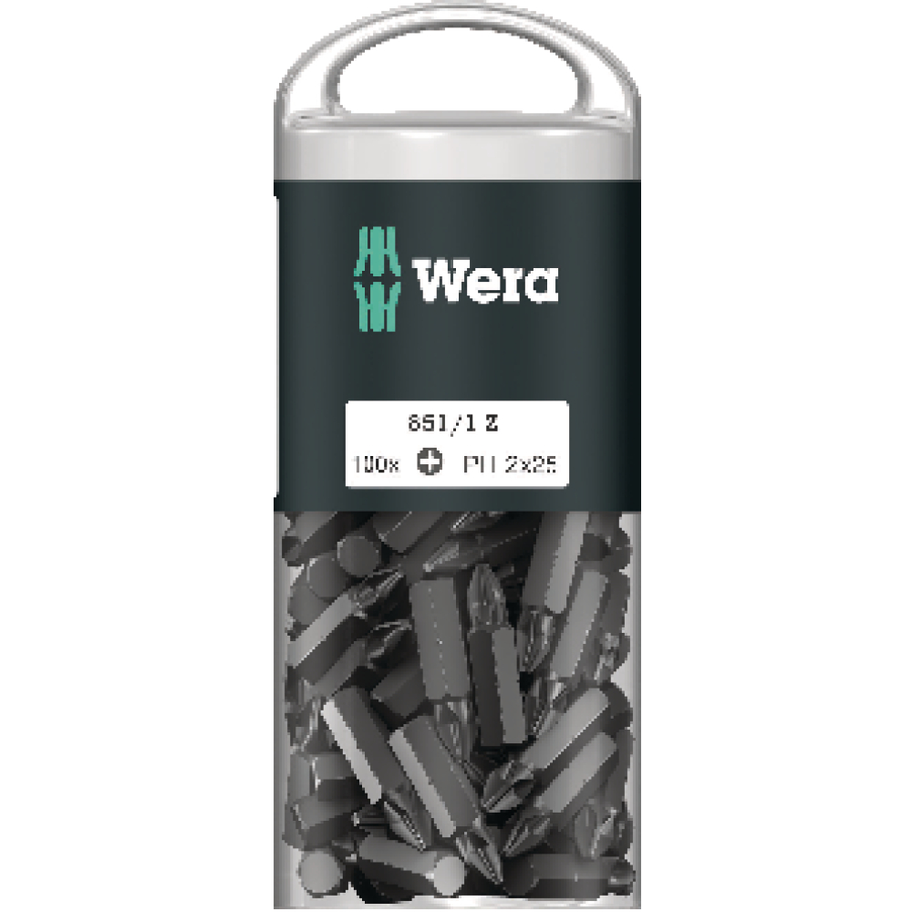 Bit 1/4" DIN3126E6,3 PH2x25mm Pack zu 100StückWera