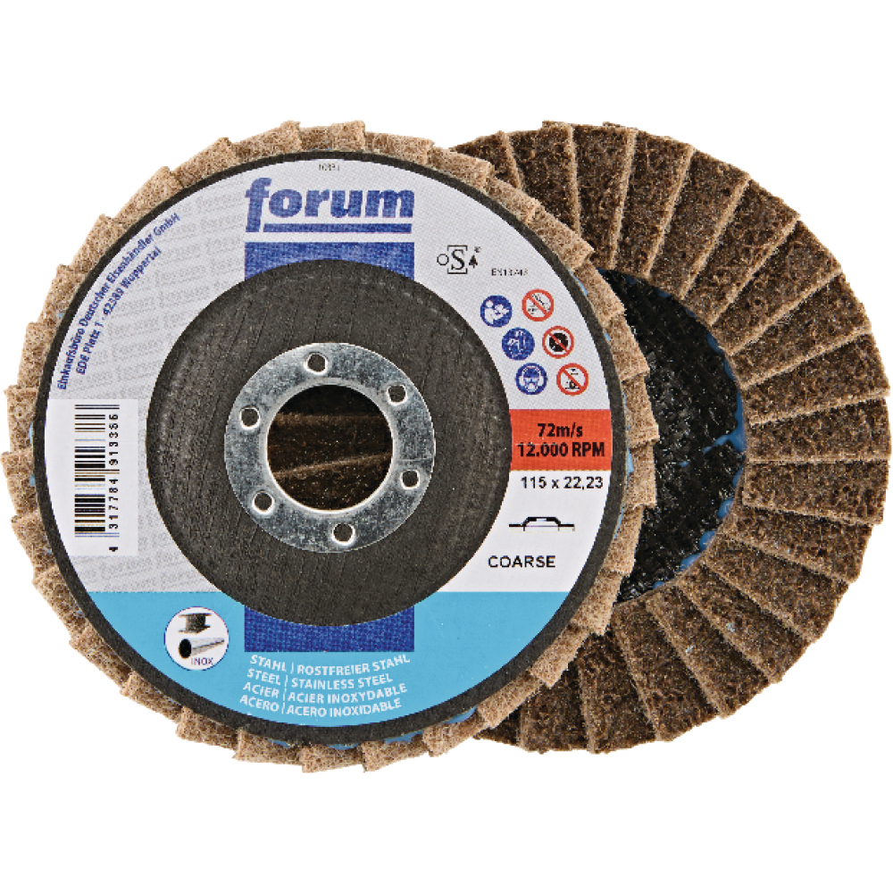 FORUM Fächerschleifscheibe 115mm, Vlies, a crs