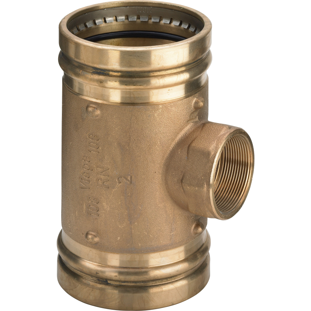 Viega T-Stück Sanpress XL 2217.2XL in 108,0mm x Rp3/4 x 108,0mm Rotguss