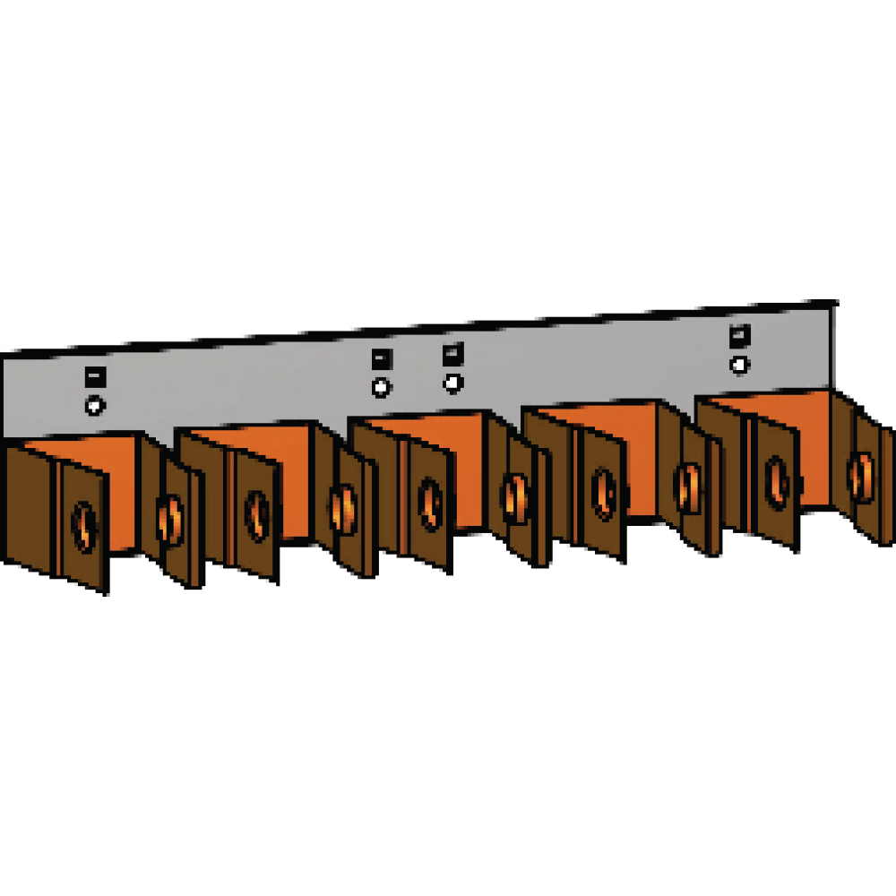 Kabelabroller 5-fach passend f. Lochwände Lochung 10X10 mm RAL