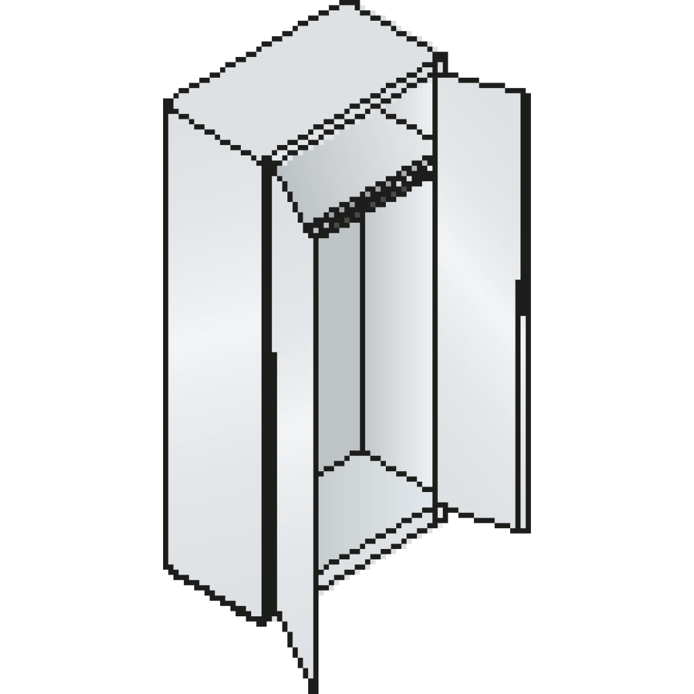 Flügeltürschr. 7035/7035 1950x930x500mm