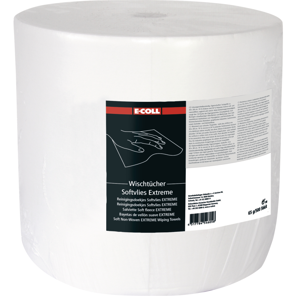 E-COLL Wischtuch Softvlies Extr. 500 Blatt 30x38cm weiß