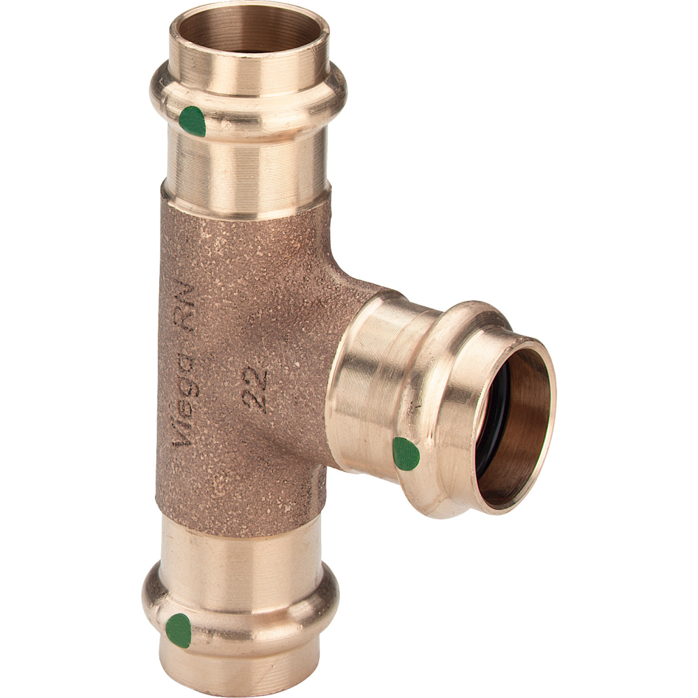 Viega T-Stück mit SC Sanpress 2218 in 54x35x54mm Siliziumbronze