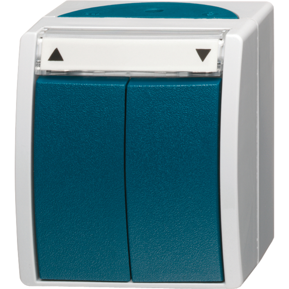 Jalousieschalter AP blau IP44 2601/4 W-53