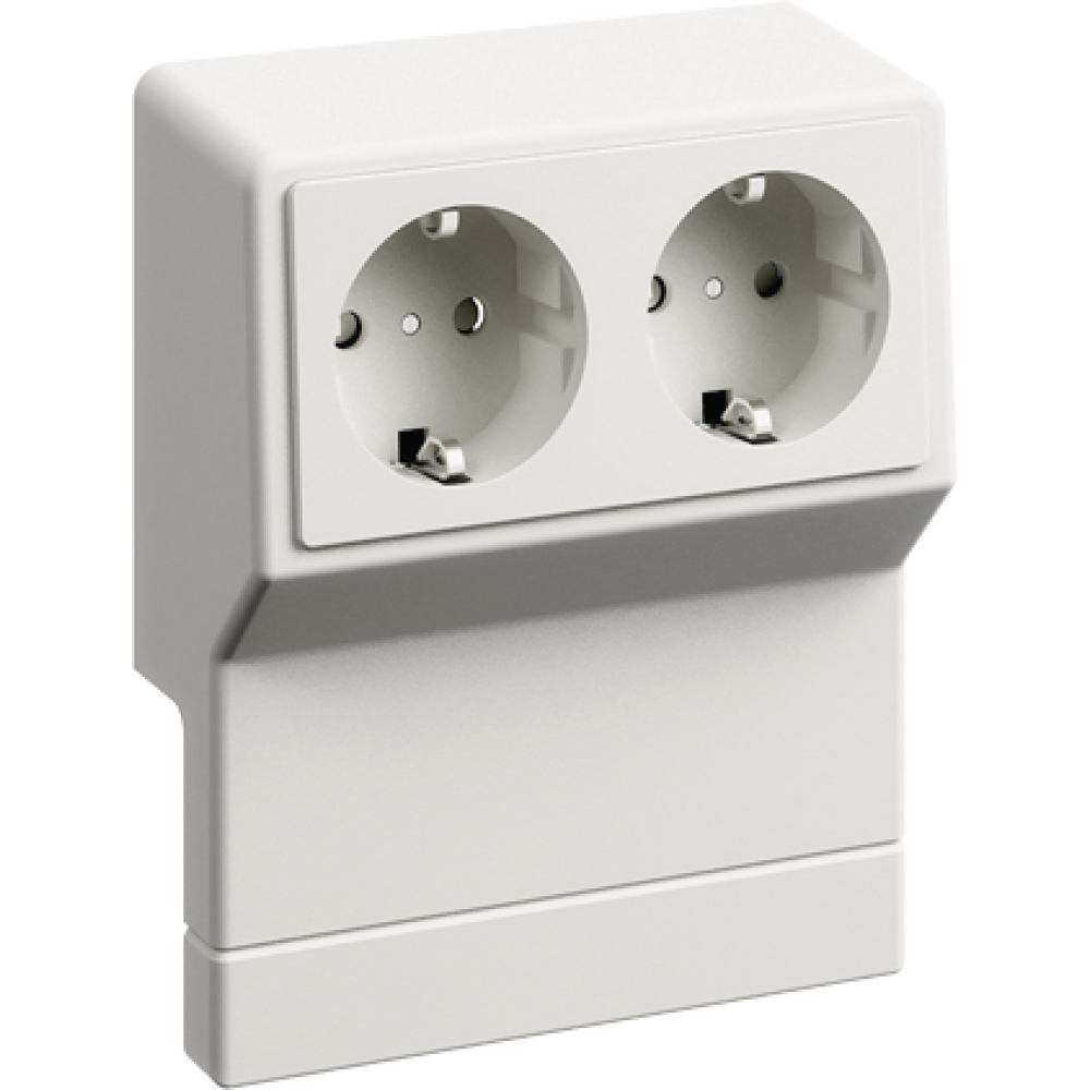 Geräteträger mit Schuko- Steckdose 2-fach RAL9010