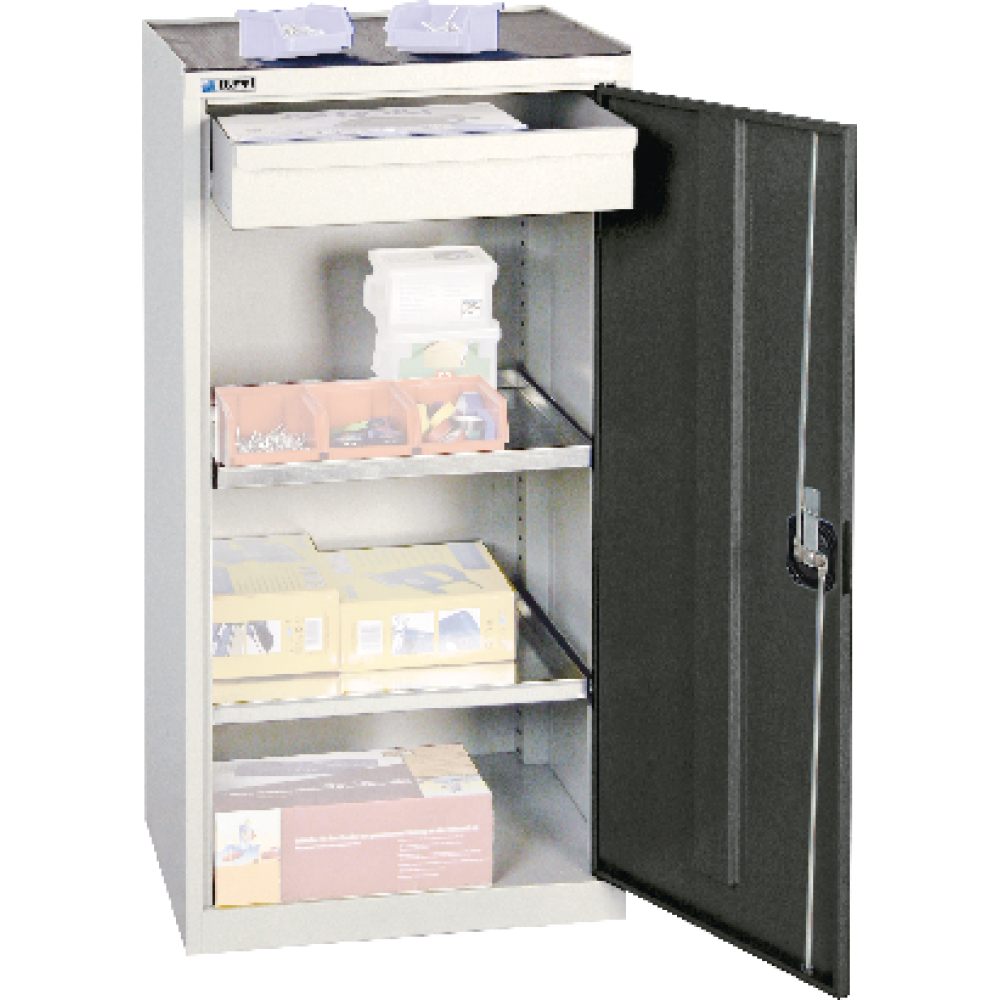 Werkzeugschrank S2000 RAL 7035/7016 2 Wannenböden 1 Schublade
