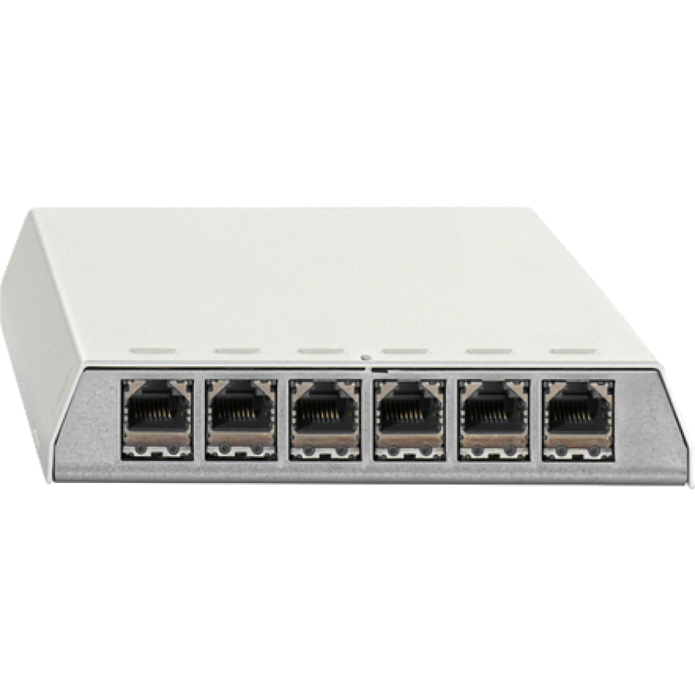 AP Patchpanel 6-fach ClassEA 6 RJ45 Steckbuchsen reinweiß
