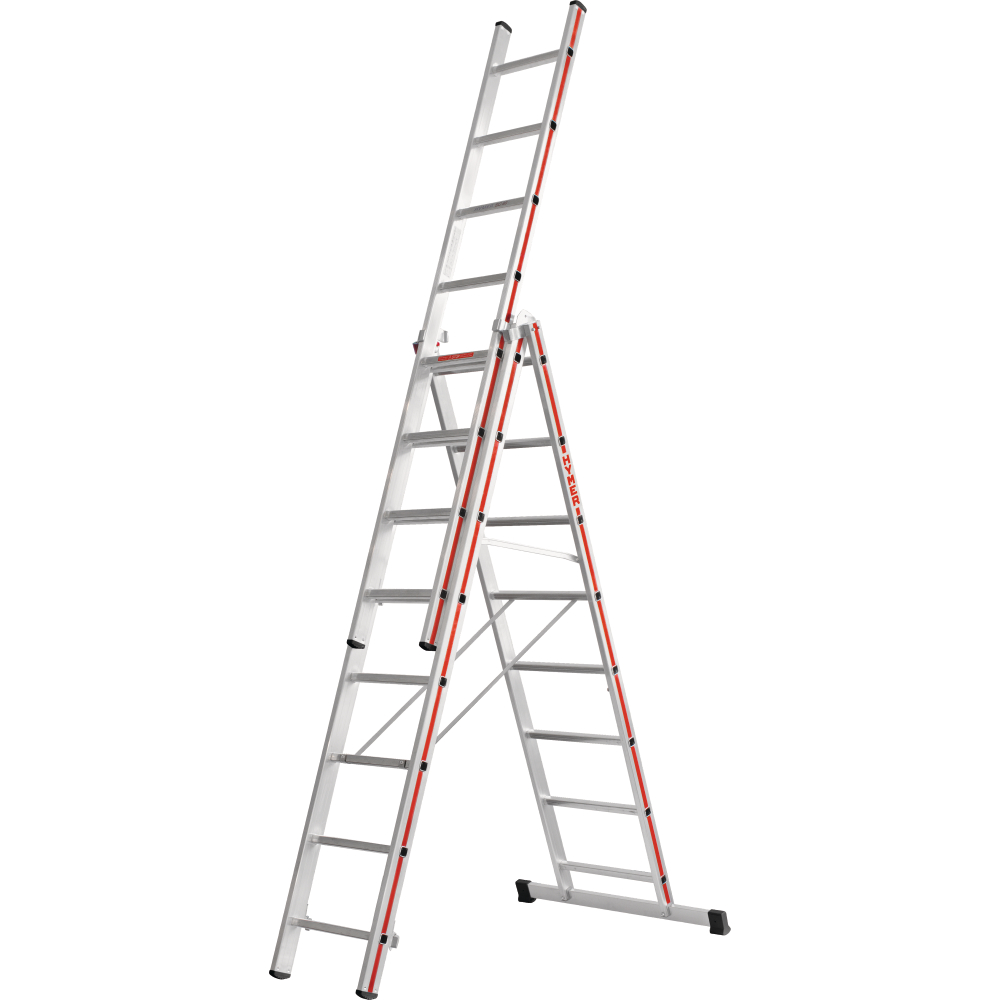 Allzweckleiter dreiteilig 3x9 Sprossen