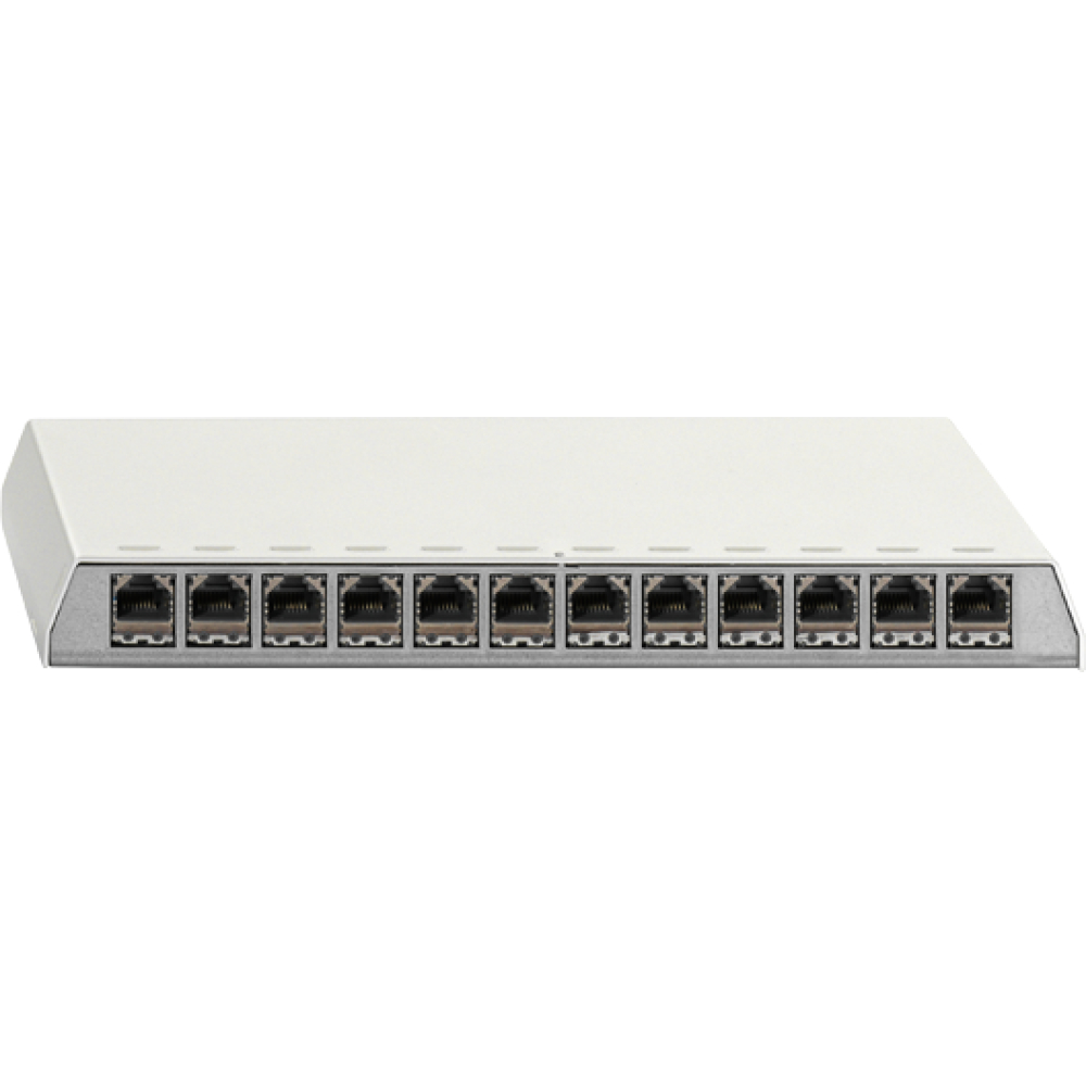 AP Patchpanel 12-fach ClassEA 12 RJ45 Steckbuchsen reinweiß