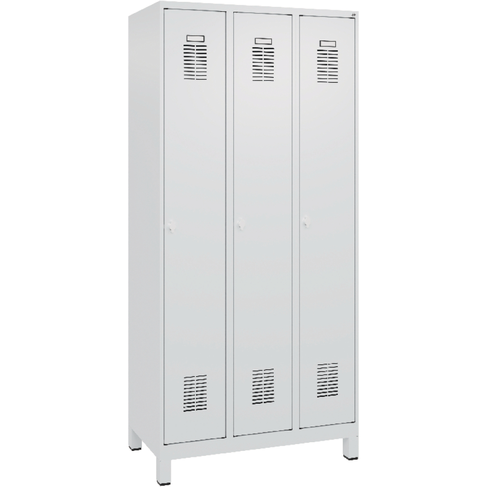 Garderobenschrank FORUM 3 Abteile RAL 7035/7035 Füße 7035 mit Füßen