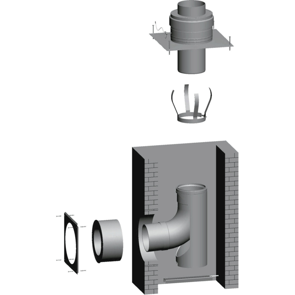 Wolf Schachtbausatz DN200 DN200 im Schacht, Abdeckung Edelstahl