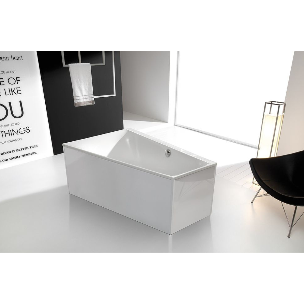 FORMAT Design Glasverkleidung zu Trapezw. 175x135cm, li, we, freist.