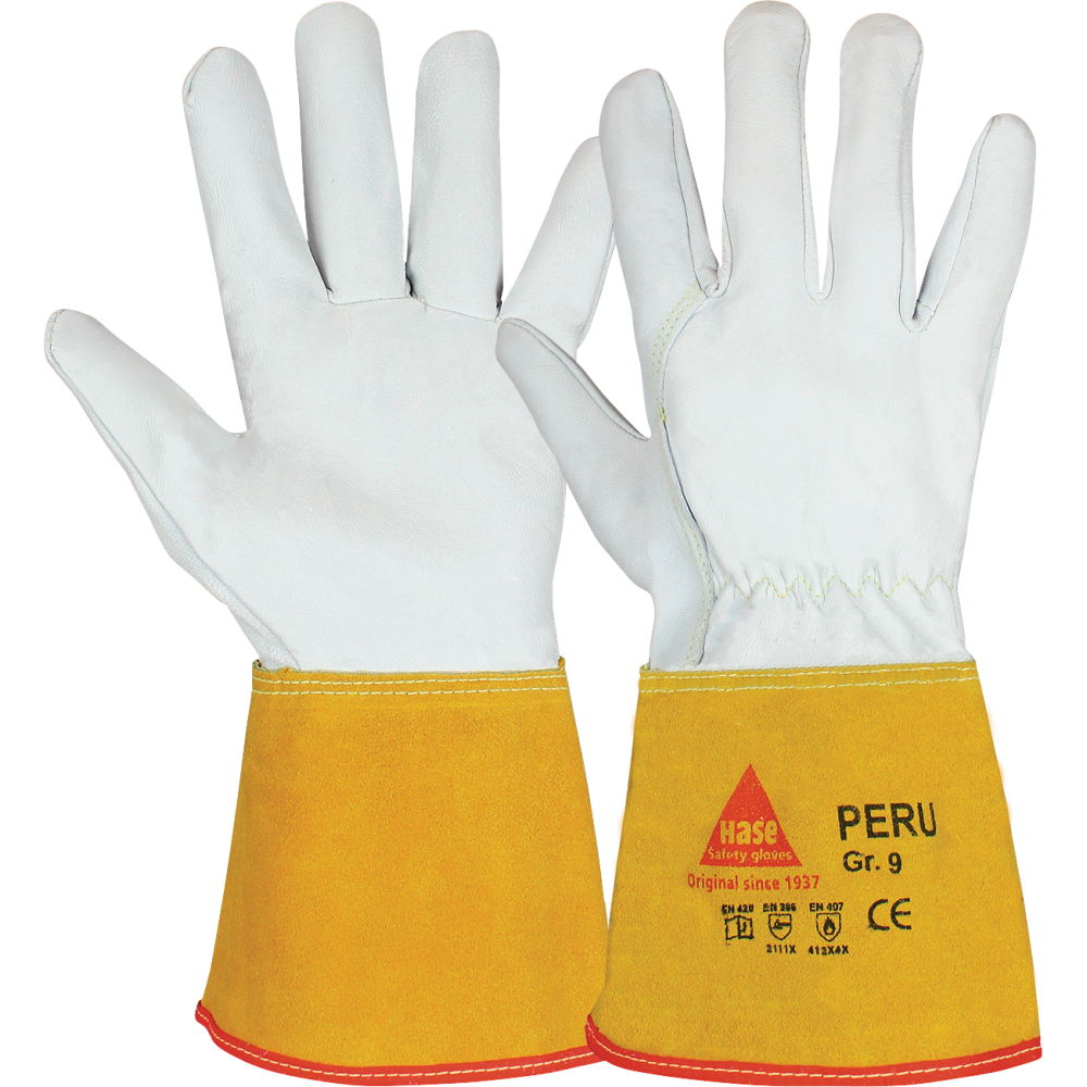 Hase Schweißerhandschuh PERU Nappaleder natur-braun Gr.10