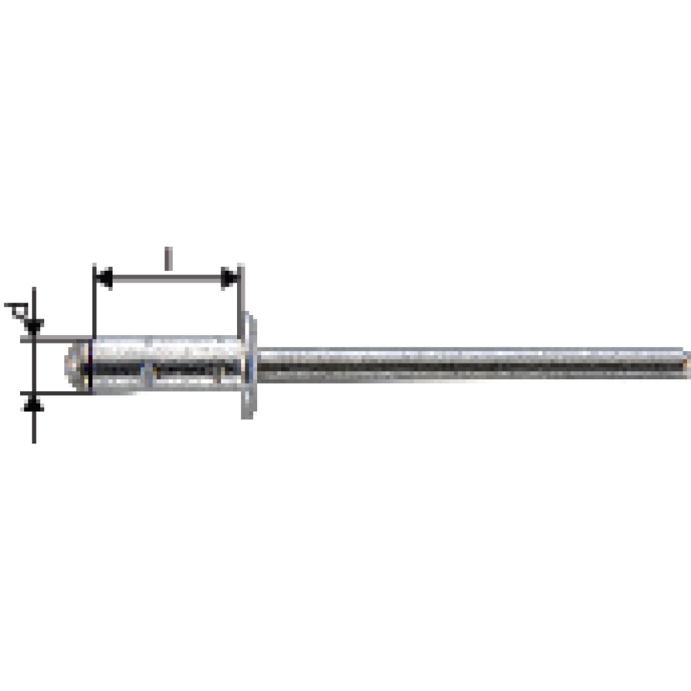 Mehrbereichs-Blindniet Alu/VA Flachrundkopf 4,8x15mm GESIPA PolyGrip