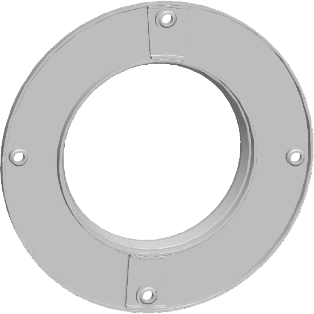 Rosette Wolf f.Luft-/Abg. DN100 weiß zweiteilig