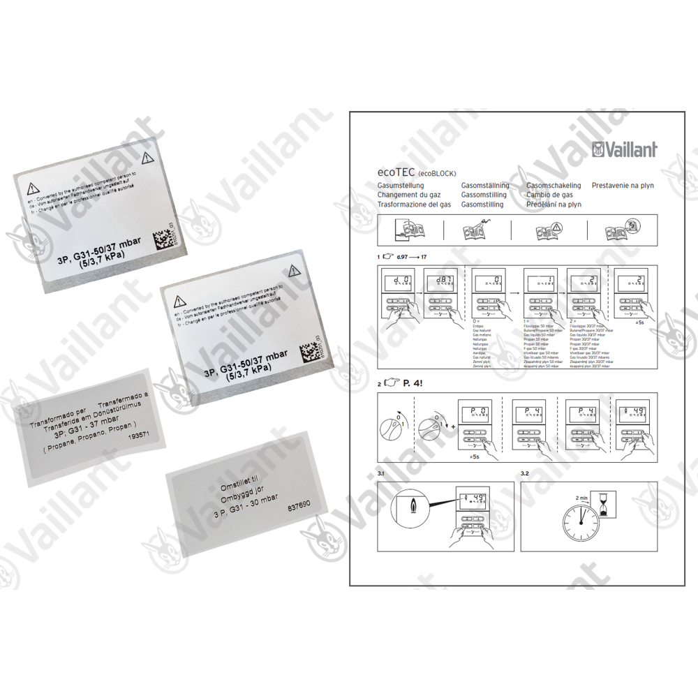 Vaillant Umstellsatz, H,L -> P Vaillant-Nr. 0020052090