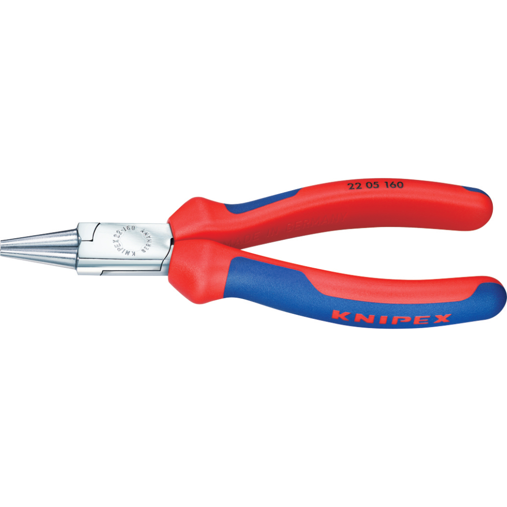 Knipex Rundzange verchromt mit Griffen mit PVC-Überzug 160mm