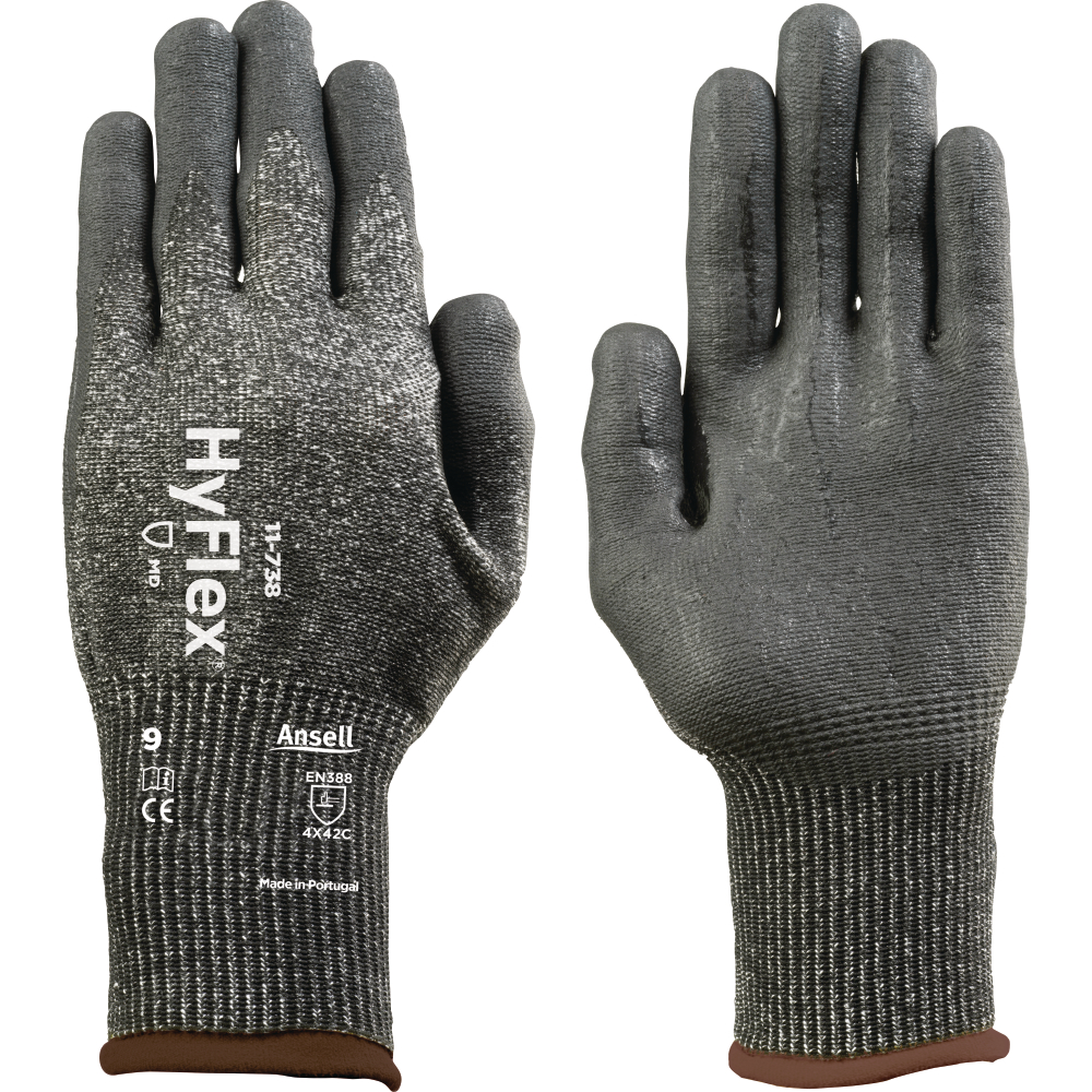 Ansell Schnittschutzhandschuh HyFlex® 11-738 grau-schwarz Gr.11