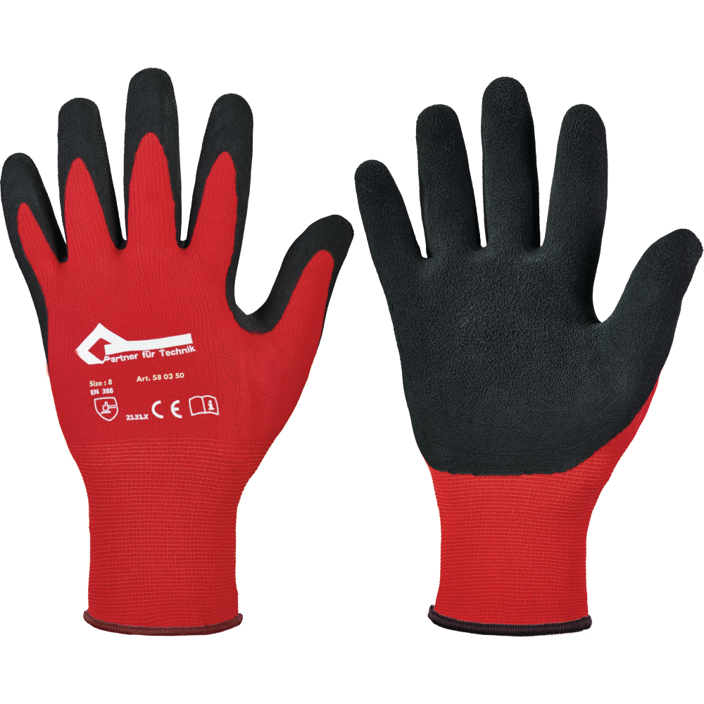 PfT Strickhandschuh Latex HANS EN388 rot Gr.10