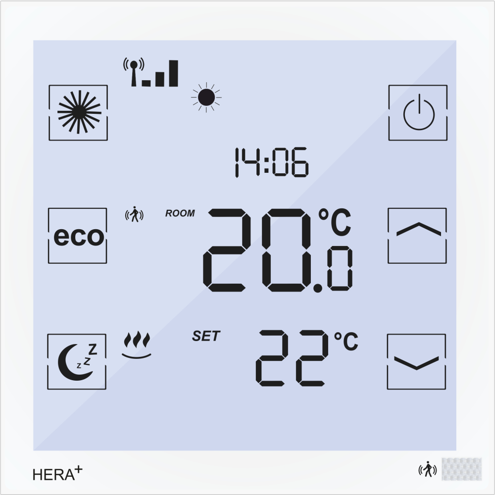 Hera+ Funk-Raumthermostat Batterieversion AAA, für Fan-Coils