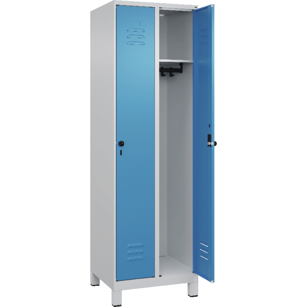 Garderobenschrank m.Füßen B800xT500xH1950 Korpus RAL 7035
