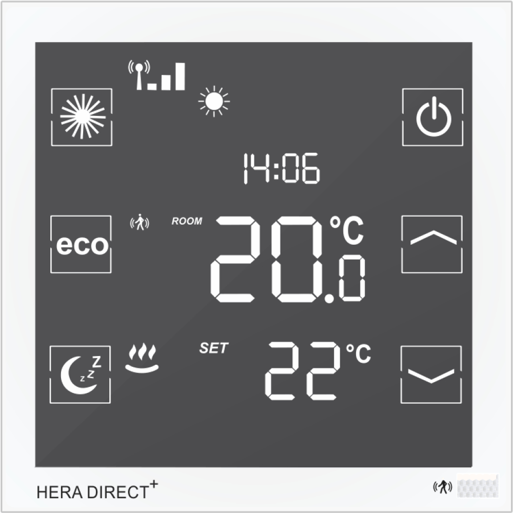 Hera Direct+ Raumthermostat 230 V, weiß mit hydr. Abgleich