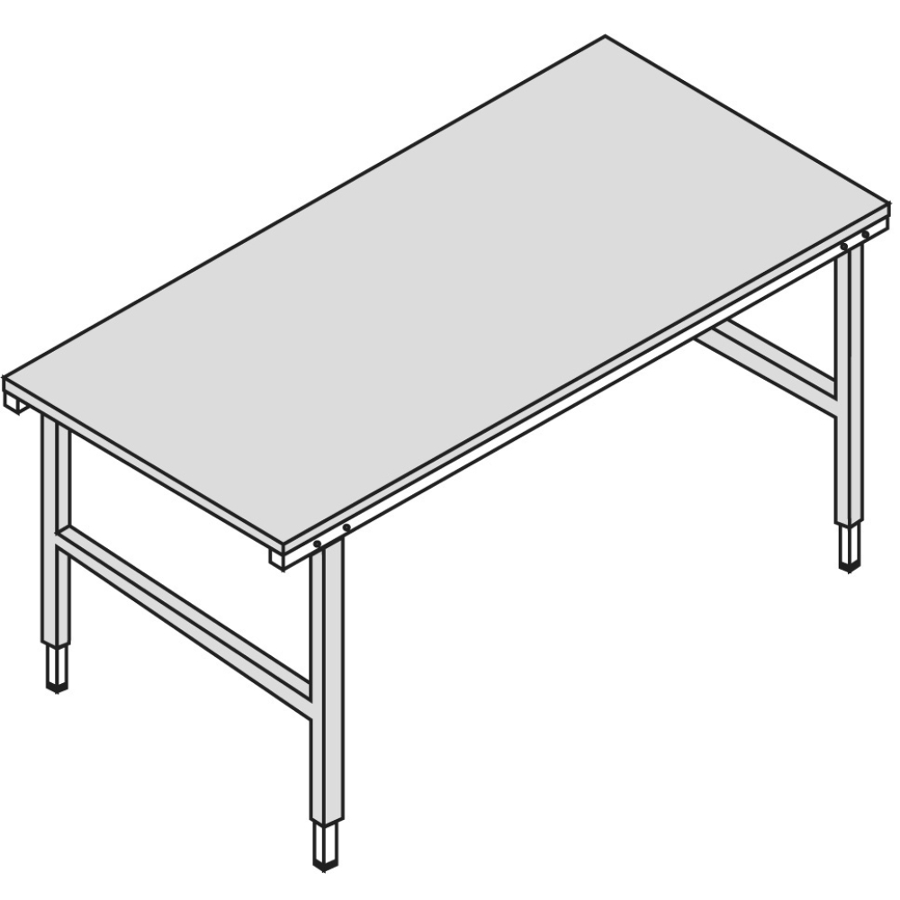Pack-/Arbeitstisch B 2000xT 920xH 690-960 mm