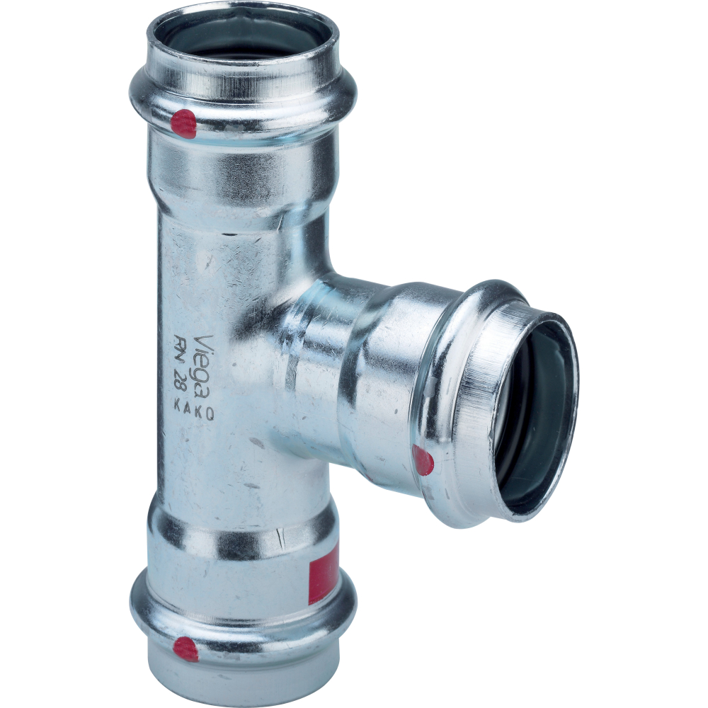 Viega T-Stück mit SC Prestabo 1118 in 54x15x54mm Stahl verzinkt