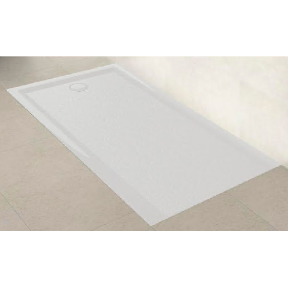 FORMAT Design 2.0 Duschwanne Mineralguss 100x90x3cm, weiß, mit Antirutsch