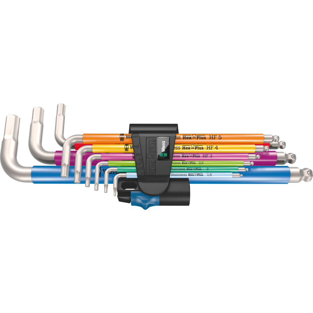 Wera Winkelschlüsselsatz Hex-Plus Multicolour HF Stainless 1 3950/9,