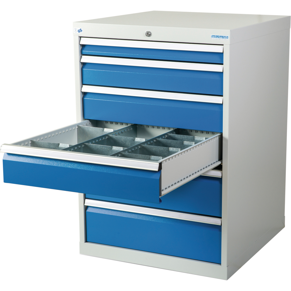 Schubladenschrank 705 6 Sbl. VA inkl. ET-Set