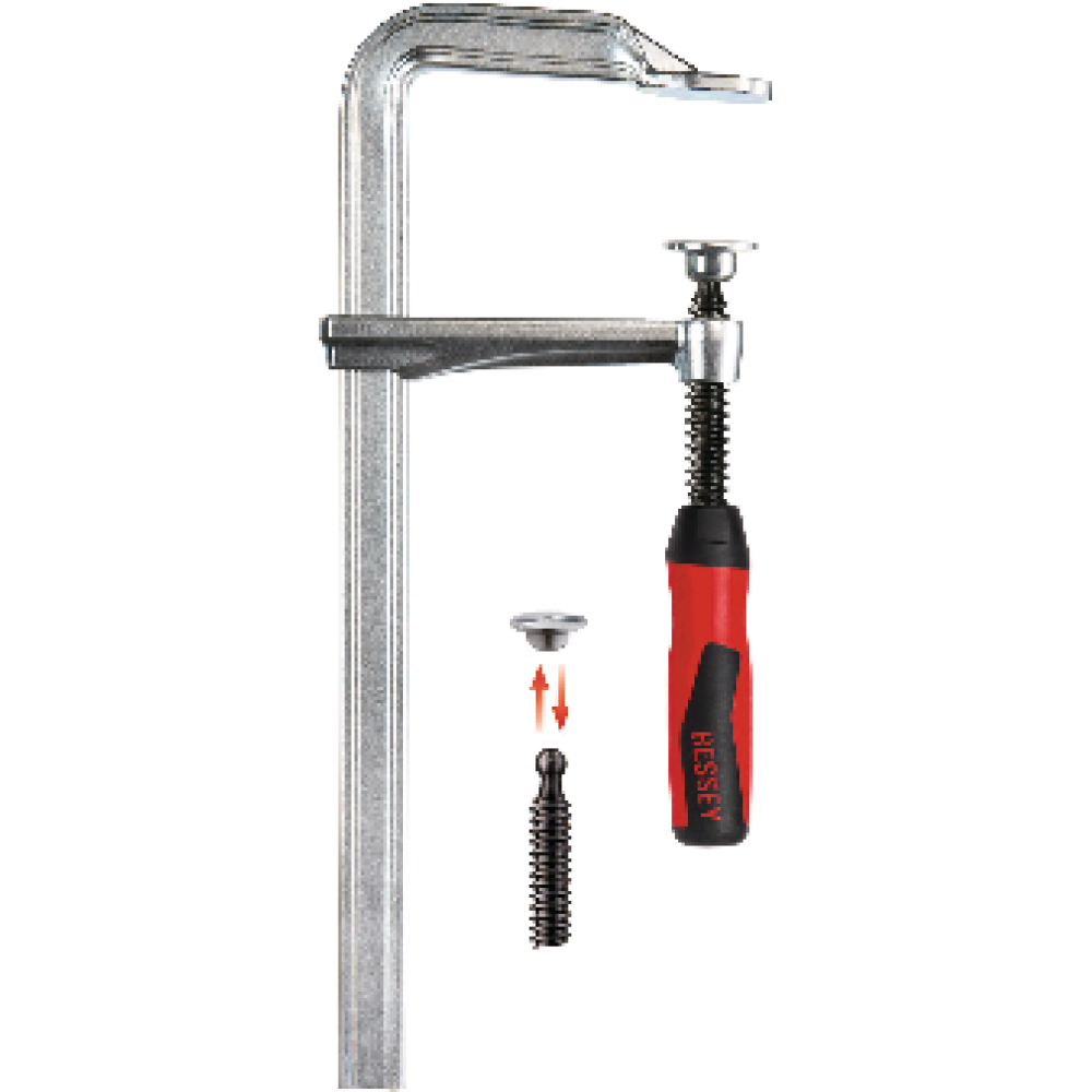 Schraubzwinge Ganzstahl mit 2-Komponenten-Heft 800x120mm