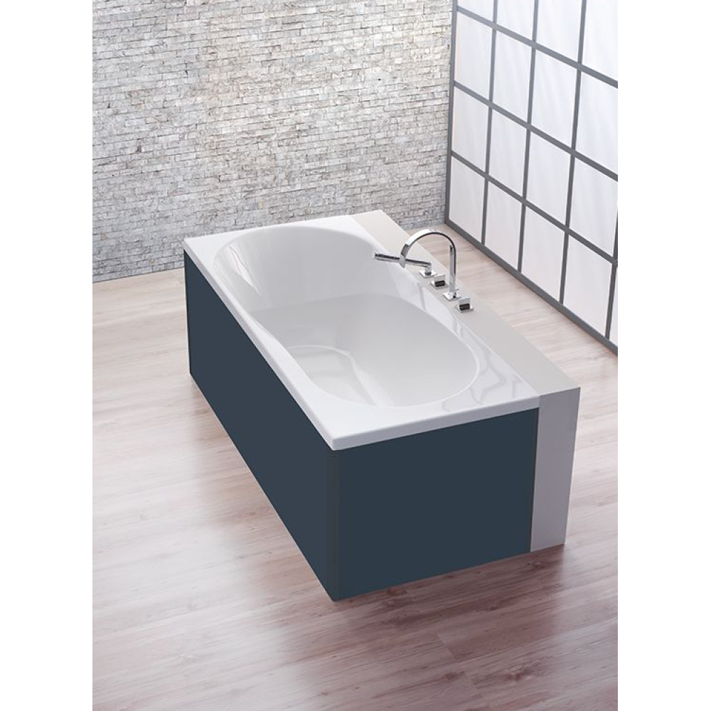 FORMAT Design Glasverkleidung zu Duowanne 190x90cm, schiefer, f Vorw.