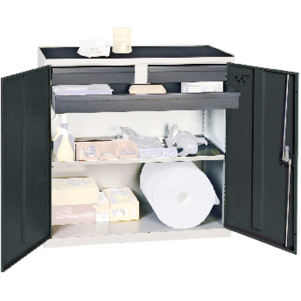 Werkzeugschrank S3000 RAL 7035/7016 3 Schubladen 1 Wannenboden