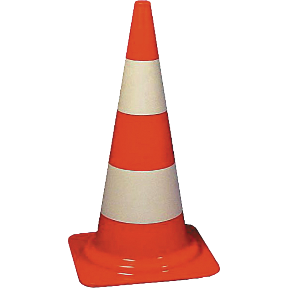 Leitkegel 500mm 2 weiße Streifen leuchtorange