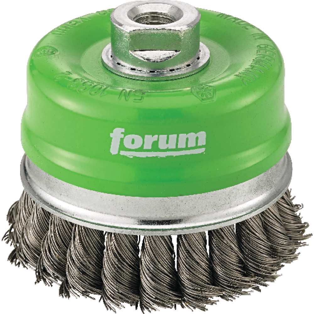 FORUM Topfbürste rostf. M14 80x0,50mm gezopft