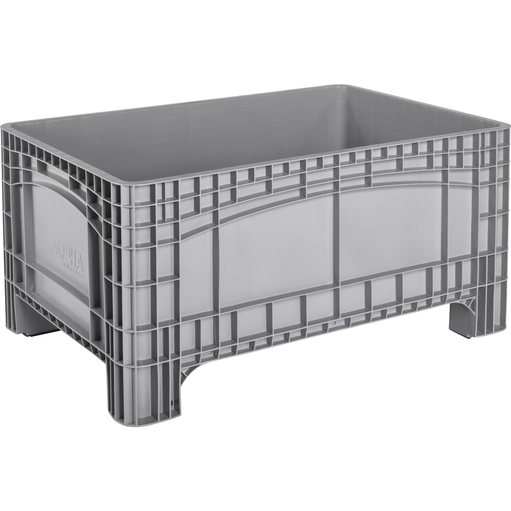 Großbehälter PE stationär B1200xT800xH580 mm grau Volumen 354 l
