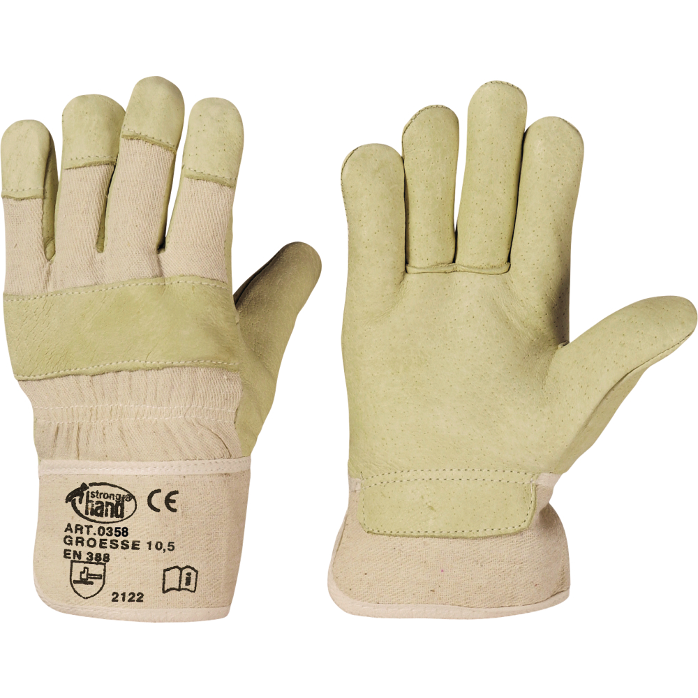 Stronghand® Schweins-Volllederhandschuh 88 PAWA natur Gr.10,5
